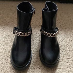 Zara girls black boots size 38